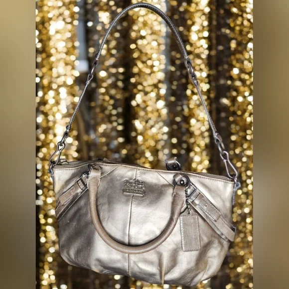 Vintage Coach Metallic Gold Madison Sophia Satchel - Picture 10 of 16